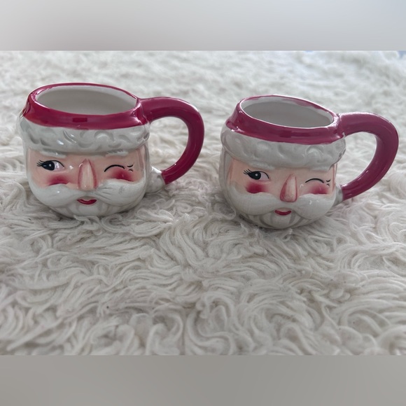 Festive Santa Claus Mugs - Red and White - Picture 1 of 4